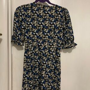 Vero Moda Blue Floral A-Line Dress Size XS
